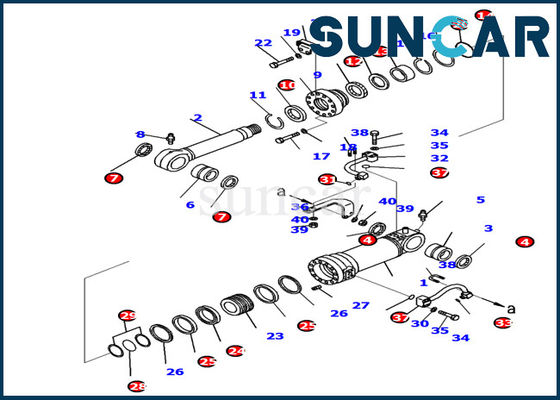comprare 707-99-39790 corredi della guarnizione del cilindro di lama di KOMATSU per le parti di riparazione del cilindro della mano sinistra PC138US-10 online manufacture