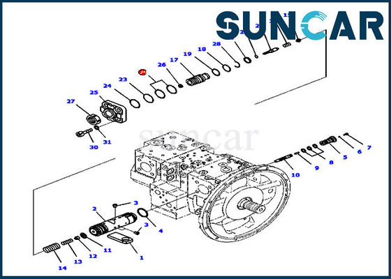 comprare parti interne principali di Ring For PC210-10 PC210LC-10 KOMATSU della guarnizione della pompa 708-2L-45240 online manufacture