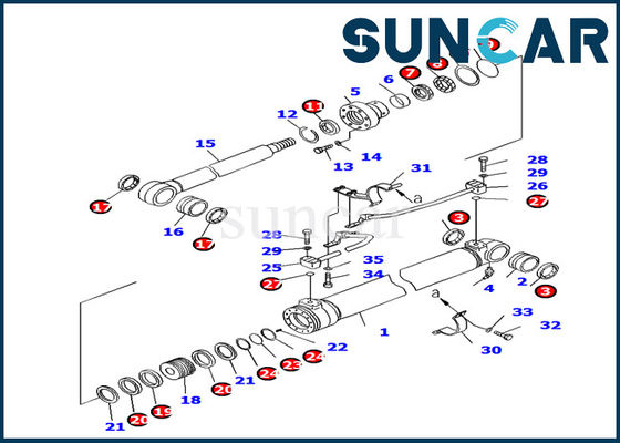 comprare 707-99-27460 cilindro dell'asta di KOMATSU che sigilla le parti interne del macchinario di Kit Oil Resistance PC130F-7 online manufacture