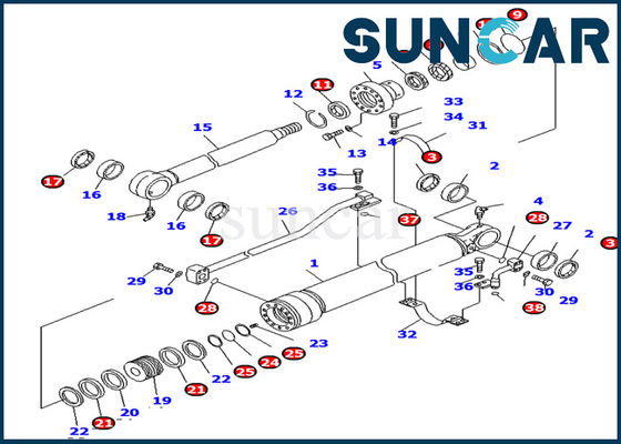 comprare Parti interne dell'escavatore PC138US-2E dei corredi della guarnizione del cilindro del secchio del corredo 707-99-36330 di servizio di KOMATSU online manufacture