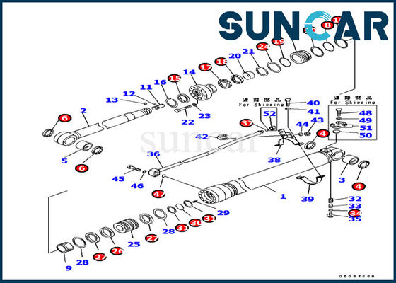 comprare 707-99-38820 guarnizione Kit Machinery Repair Kit del cilindro di Inner Parts Arm dell'escavatore di KOMATSU PC138US-8 online manufacture