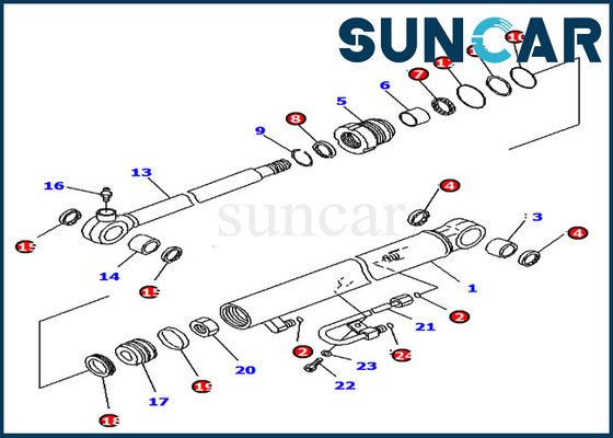 comprare 707-98-04700 escavatore Inner Service Kit di Kit Komatsu PC18MR-2 PC14R-3 della guarnizione del cilindro del secchio online manufacture