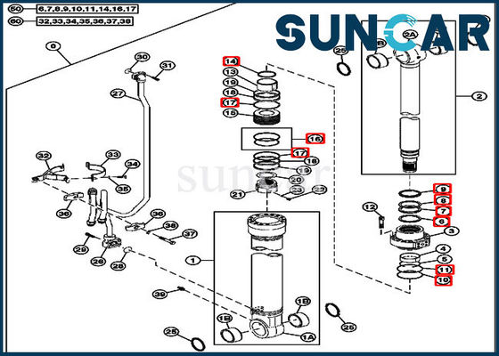 comprare escavatore Replacement Seal Kit di Kit John Deere 240DLC 250GLC di servizio del cilindro dell'asta 4S00715 online manufacture