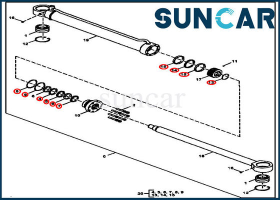 comprare AT383285 escavatore Hydraulic Thumb Kit Cylinder Service Kit For 300GLC 240DLC Deere online manufacture