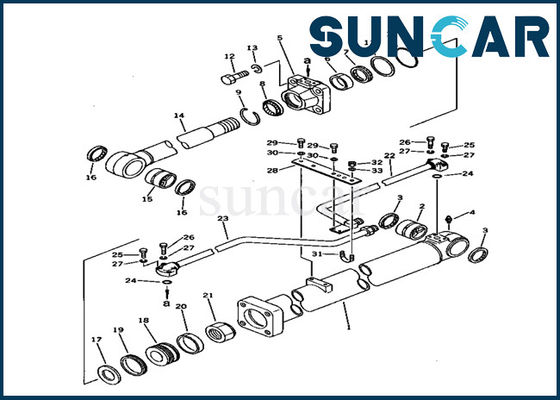 comprare Corredo della guarnizione di riparazione dell'escavatore PC150-1 dei corredi della guarnizione del cilindro dell'asta del corredo 707-98-38510 di servizio di KOMATSU online manufacture