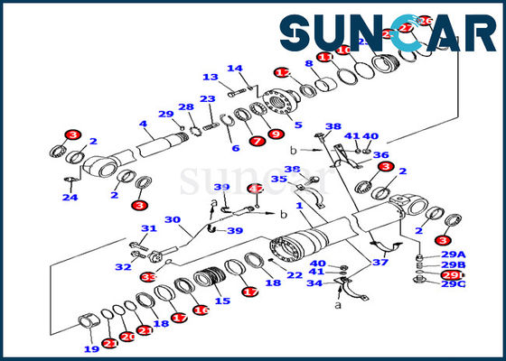 comprare Corredi idraulici della guarnizione della sostituzione di KOMATSU PC160LC-7 del corredo 707-99-46320 di sigillamento del cilindro del braccio online manufacture