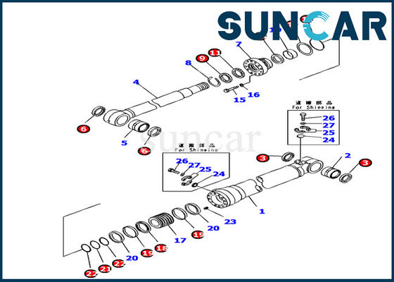 comprare 707-99-66310 l'asta regola l'escavatore Rubber Repair Kit di Kit For Komatsu PC160LC-7K della guarnizione del cilindro online manufacture