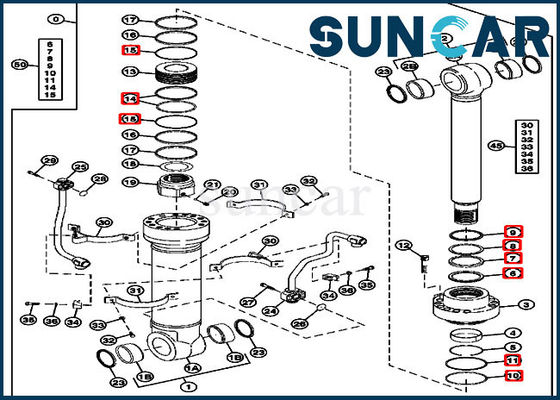comprare ISO9001 cilindro di posizionamento della guarnizione 4662878 idraulici che sigilla Kit Excavator John Deere Kits online manufacture