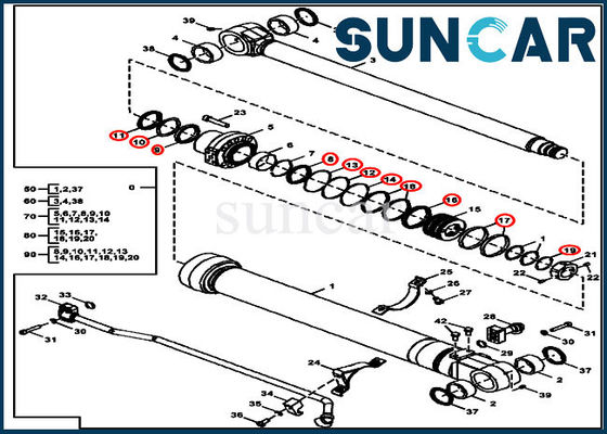 comprare Secchio del corredo FYA00012901 della guarnizione di riparazione del cilindro che sigilla l'escavatore John Deere di Kit For 135G 130G online manufacture