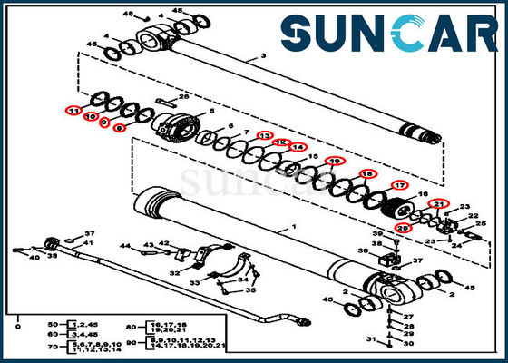 comprare Corredi del corredo 135G 130G John Deere Good Sealing Performance della guarnizione di riparazione del cilindro del braccio FYA00012900 online manufacture
