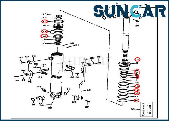 comprare 190 corredi di Kit Excavator Mechanical Equipment Repair della guarnizione del cilindro delle parti AT194439 di Deere online manufacture