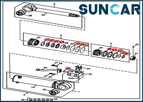 comprare 4669900 macchinario di costruzione idraulico di Kit Fits 220DW 190GW Deere di riparazione della guarnizione del cilindro di lama online manufacture