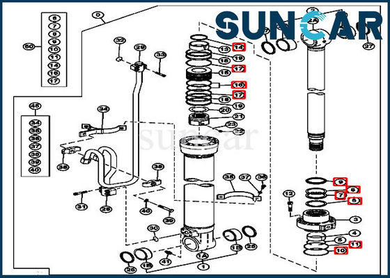 comprare Un escavatore Service Kit Cylinder Repair Kit Fits John Deere di 4614118 aste 210 modelli online manufacture