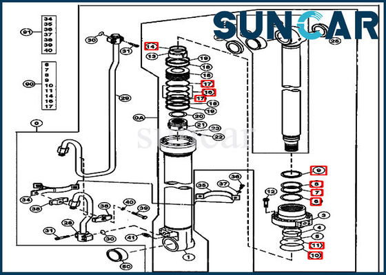 comprare 4662884 corredi di riparazione della guarnizione del cilindro dell'asta per l'attrezzatura dei modelli di 2154D 200LC JOHN DEERE online manufacture