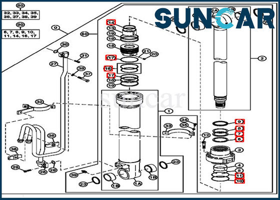 comprare Corredo di servizio di Boom Hydraulic Cylinder dell'escavatore di 225DLC John Deere Components 4654421 online manufacture