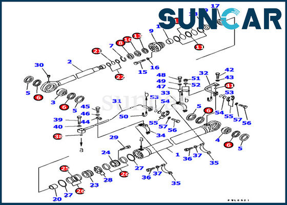 comprare Corredo 707-99-77130 della guarnizione di Inner Parts Cylinder dell'escavatore del corredo di servizio del cilindro del secchio di PC1800-6 KOMATSU online manufacture