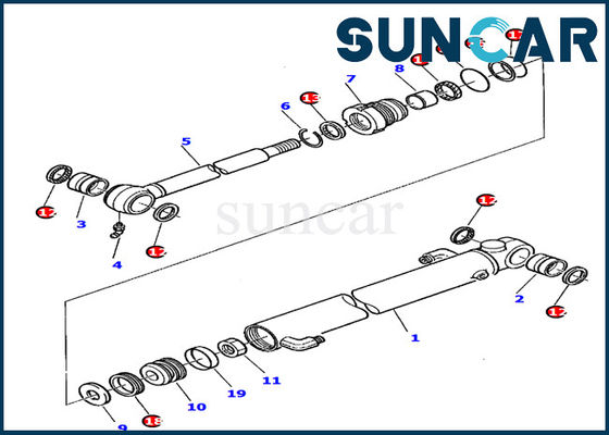 comprare Escavatore PC20-7 di Kit Excavator Sealing Kit Fits della guarnizione del cilindro del secchio di 878000390 KOMATSU online manufacture