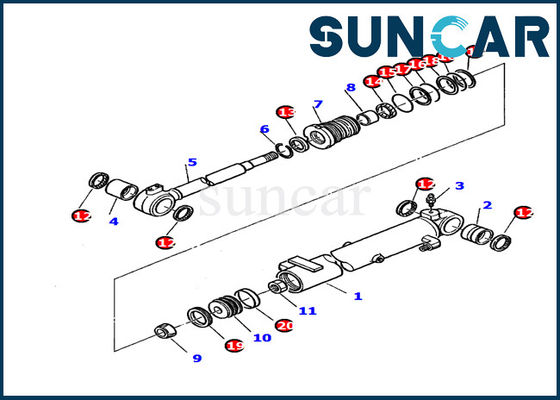 comprare 878000391 cilindro idraulico del corredo di riparazione di Kit Fits Komatsu PC20-7 della guarnizione del cilindro dell'asta dell'escavatore online manufacture