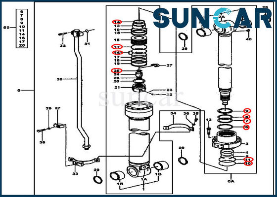 comprare 4662880 Arm Cylinder Seal Kit per Deere Excavator Logger 200LC, 270CLC, 2554, 2054, 2154D online manufacture