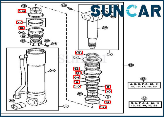 comprare 4369769 pezzi meccanici idraulici della costruzione di Kit For 290D della guarnizione di riparazione di John Deere Arm Sealing Kit online manufacture