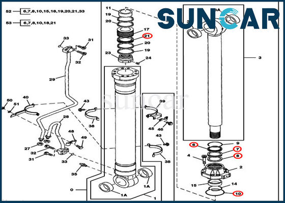 comprare Guarnizione Kit For 330LCR JOHN DEERE di riparazione di LH/RH dell'asta dei corredi 9180581 di servizio del cilindro online manufacture