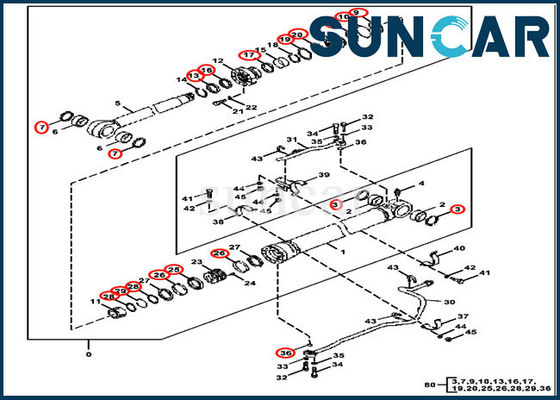comprare Il cilindro di RH del LH dei corredi della guarnizione del corredo 4640107 di sigillamento dell'asta misura John Deere Excavator 370C 3554 online manufacture
