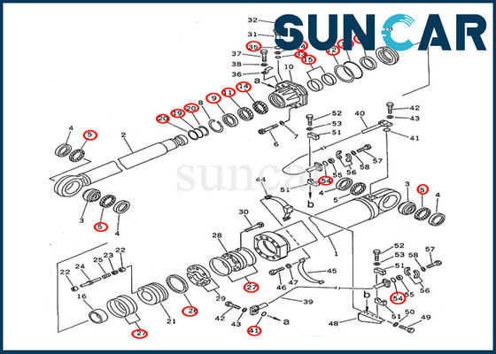 comprare 707-99-87660 parti interne del cilindro idraulico del corredo PC1600-1 della guarnizione del cilindro dell'asta dell'escavatore di KOMATSU seconde online manufacture