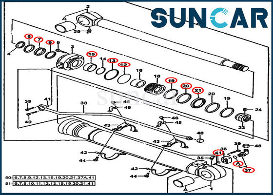 comprare Corredo della guarnizione della sostituzione del cilindro del corredo di riparazione della guarnizione del secchio AT196473 450LC 992ELC Deere online manufacture
