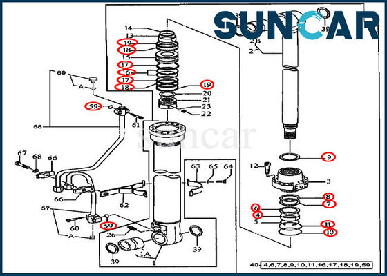 comprare Guarnizione del cilindro dell'asta del corredo AT196470 della guarnizione della sostituzione Kit For 490E John Deere Equipment online manufacture