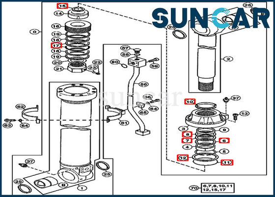 comprare 4438684 corredo di servizio sostitutivo del cilindro idraulico di John Deere Arm Seal Kit 670GLC 650DLC online manufacture