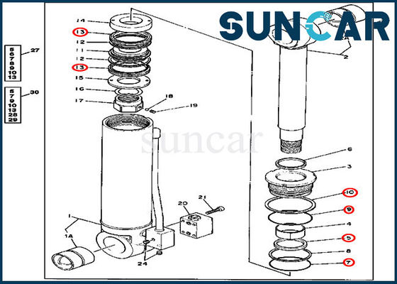 comprare Servizio sostitutivo Kit Fits Excavator 595D John Deere del cilindro di 4240075 stabilizzatori online manufacture