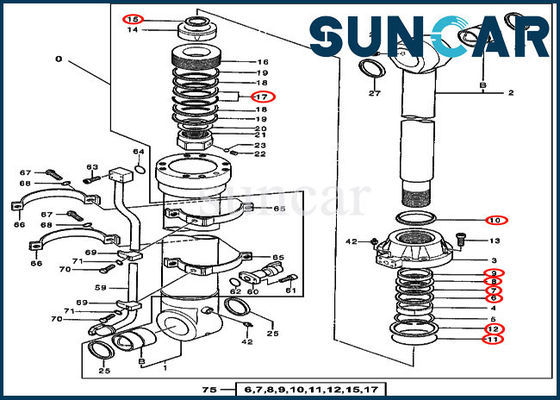 comprare Cilindro dei corredi di riparazione del secchio 4652906 che sigilla l'escavatore di Kit Fits Deere 670GLC 600C LC online manufacture
