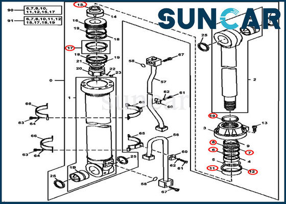 comprare La guarnizione Kit Excavator Replacement Service Kit del cilindro di 4700430 braccia misura i modelli di 450LC 450CLC Deere online manufacture