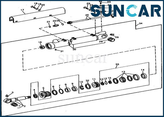 comprare Escavatore 690B di Kit Fits 690 della guarnizione di riparazione del cilindro del secchio della sostituzione di JOHN DEERE RE15906 online manufacture