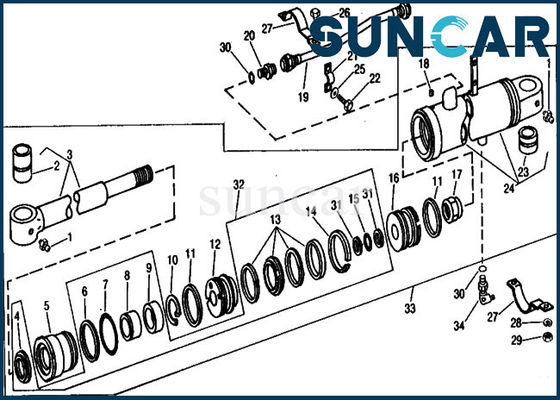 comprare Guarnizione Kit Fits 690B John Deere Heavy Equipment del cilindro della folla della sostituzione RE21401 online manufacture