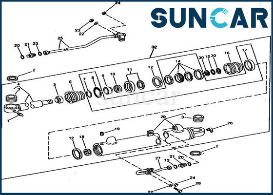comprare Escavatore idraulico JOHN DEERE del corredo 690C 690CR della guarnizione di riparazione del cilindro dell'asta RE21394 online manufacture