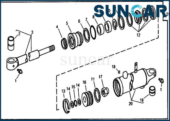 comprare Guarnizione Kit Excavator 690C John Deere Hydraulic Repair Kit di riparazione del cilindro del braccio RE18951 online manufacture