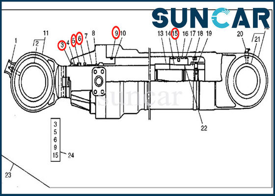 comprare Corredo di Replacement Oil Seal dell'escavatore di Deere del corredo 690 della guarnizione del cilindro del secchio AT264420 online manufacture