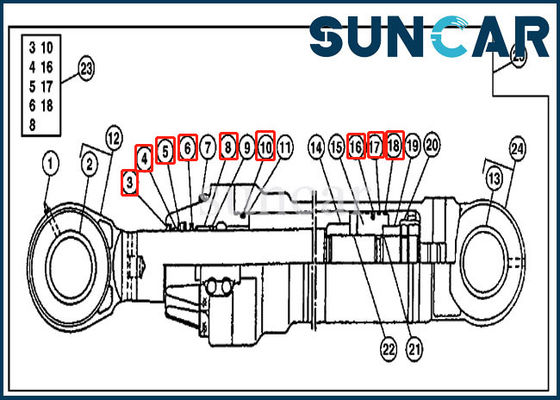 comprare guarnizione Kit Hydraulic Cylinder Service Kits del braccio di 690D 790D JOHN DEERE AT194293 online manufacture