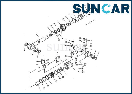 comprare 707-99-47600 parti interne dell'escavatore di Kit Komatsu PC200-5 della guarnizione del cilindro dell'asta che sigillano il corredo di servizio online manufacture