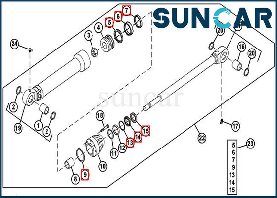 comprare Escavatore idraulico John Deere di Kit For 690ELC della guarnizione del cilindro del secchio delle guarnizioni AH144593 online manufacture