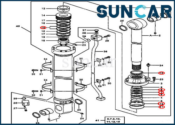 comprare 4436496 corredi della guarnizione della sostituzione di Hydraulic Arm Cylinder dell'escavatore misura 750 800C John Deere online manufacture