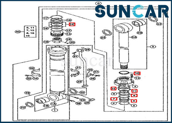 comprare 4405053 corredi 750 800C 850DLC John Deere Oil Sealing Kit della guarnizione del cilindro idraulico online manufacture
