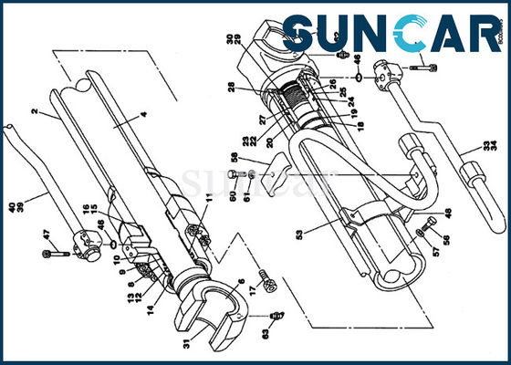 comprare Corredo di modello di sigillamento del cilindro di Boom dell'escavatore CX130 della CASSA del corredo della guarnizione del cilindro idraulico LZ00448 online manufacture