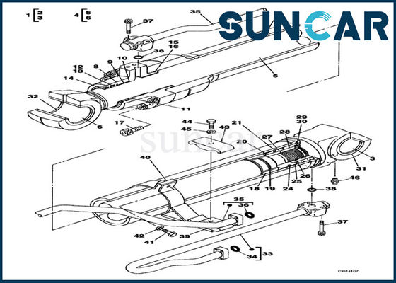 comprare Guarnizione Kit Fits CX330 di Hydraulic Boom Cylinder dell'escavatore del cingolo delle parti LZ00477 dell'attrezzatura di CASO online manufacture