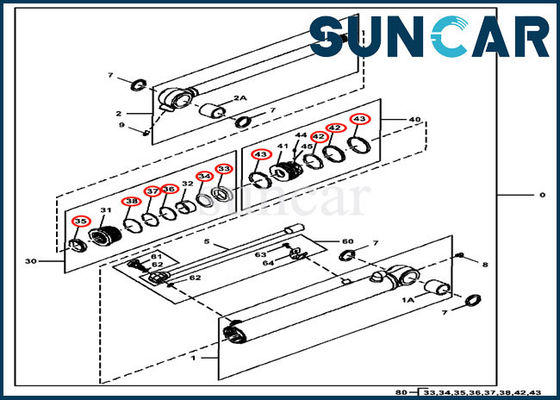 comprare Guarnizione idraulica Kit For 35G John Deere Cylinder Components del CYL del secchio FYD00005421 online manufacture