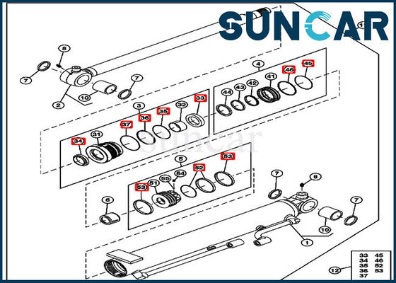 comprare 4634034 escavatore Service Kits di Kit Deere 35D 27D di riparazione della guarnizione del cilindro dell'asta online manufacture