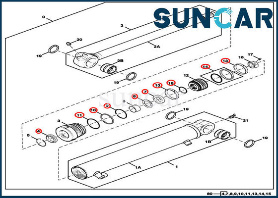 comprare I corredi di riparazione del cilindro del corredo FYD00003882 della guarnizione del braccio misura le parti di JOHN DEERE dell'escavatore 17D online manufacture