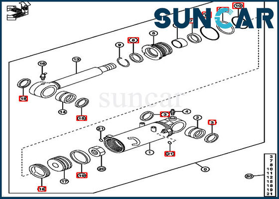 comprare corredi di Hydraulic Replacement Service dell'escavatore del corredo 4622067 del cilindro di lama di 50D Deere online manufacture