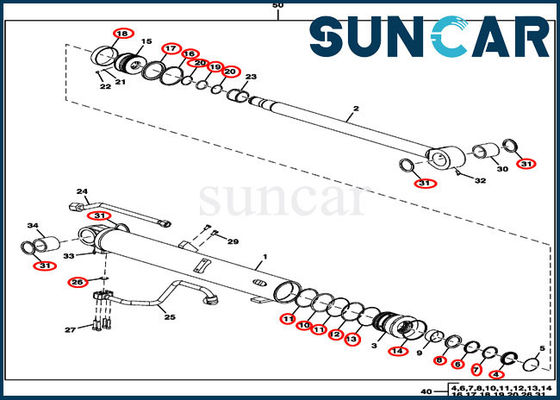 comprare corredo idraulico di sigillamento della sostituzione del cilindro dell'asta del corredo FYD00000085 della guarnizione di 60D 60G Deere online manufacture